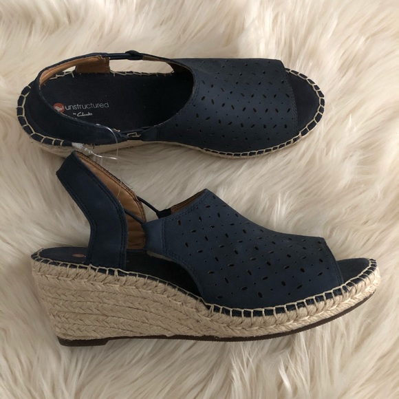 clarks perforated leather espadrilles
